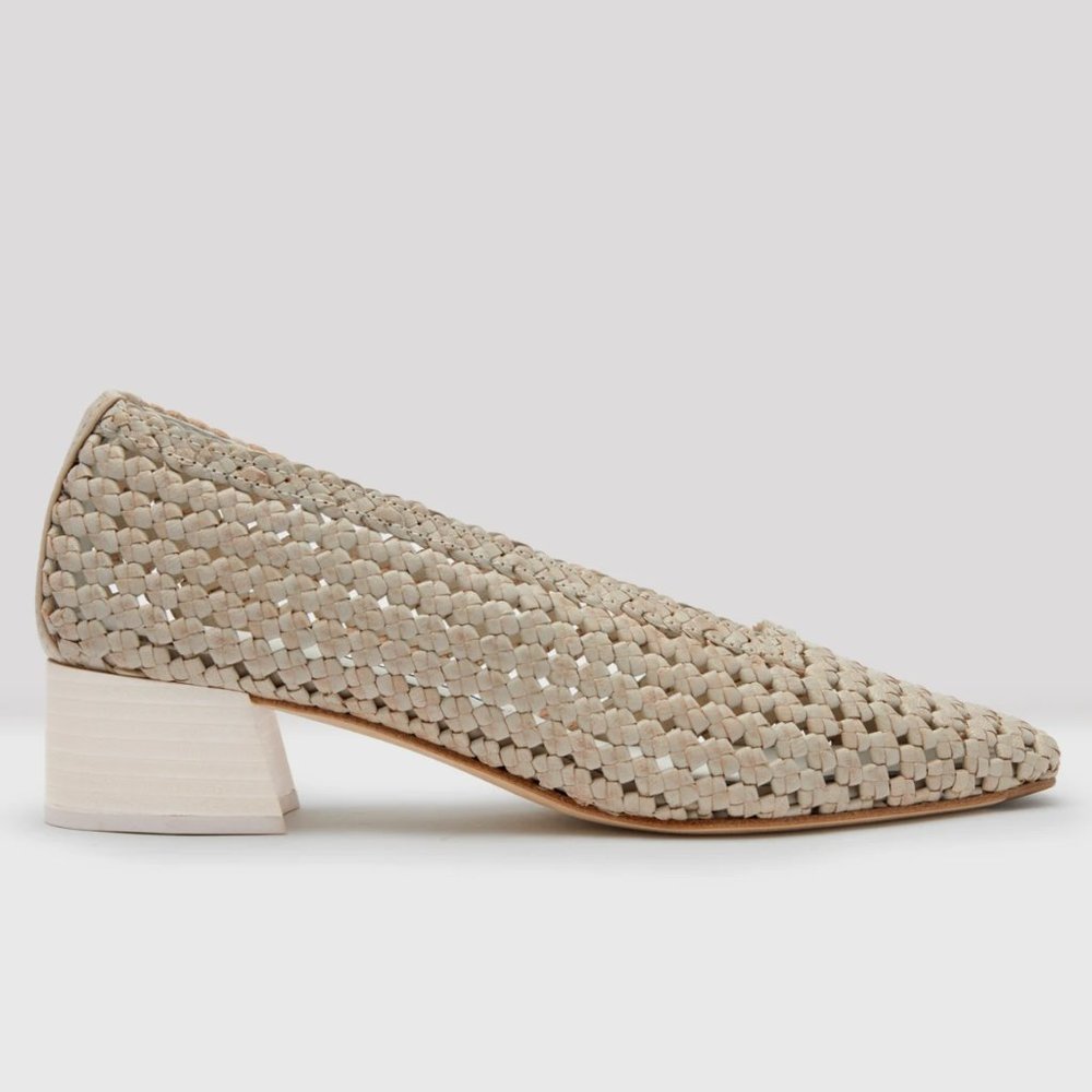 Missta Loirane Parchment Woven Braid Blocked Heels - Picture 10 of 10